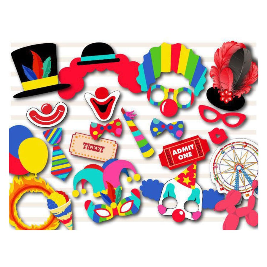 Circus Carnival Photo Booth Props Kit
